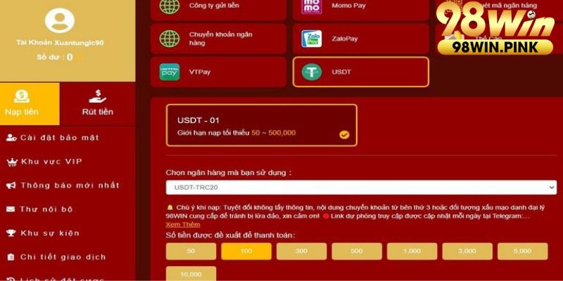 Chọn Momo, Zalopay, VTpay hay kênh ví ảo USDT để giao dịch