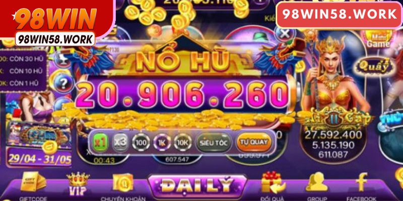 Chuyên mục nổ hũ 98win được đầu tư về giao diện